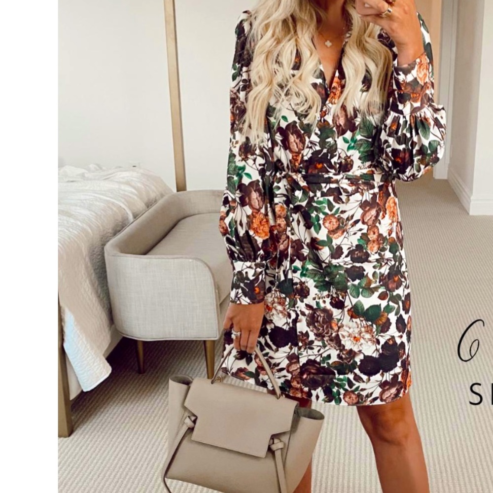 Bubble Sleeve Wrap Dress by ALEXIA ADMOR